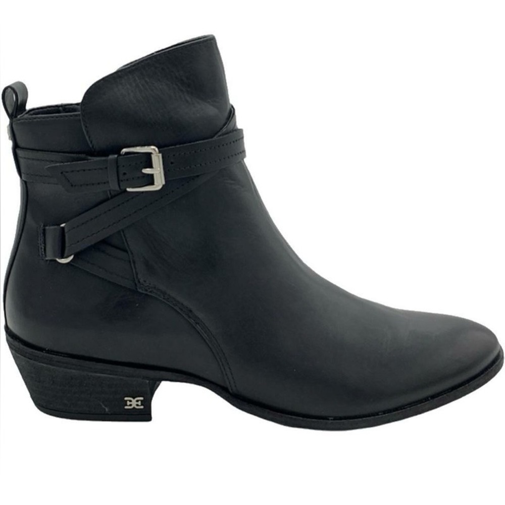 Sam Edelman Polina Leather Ankle Boots in Black EUC Size 8
